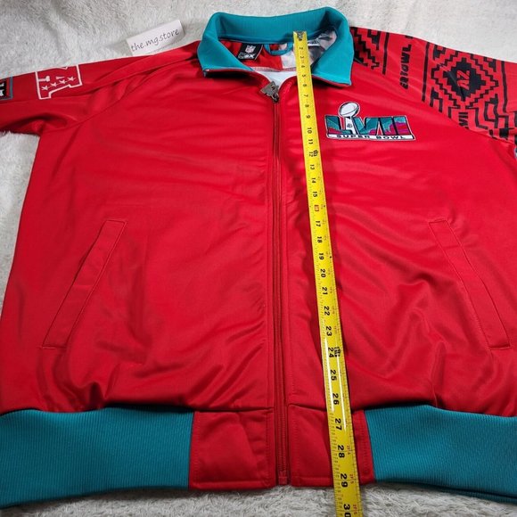 Starter Red Michael Strahan NFL Super Bowl LVII Embroidered Track Jacket Sz 2XL - Picture 4 of 13